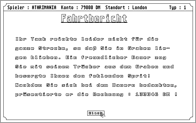 Trucker atari screenshot